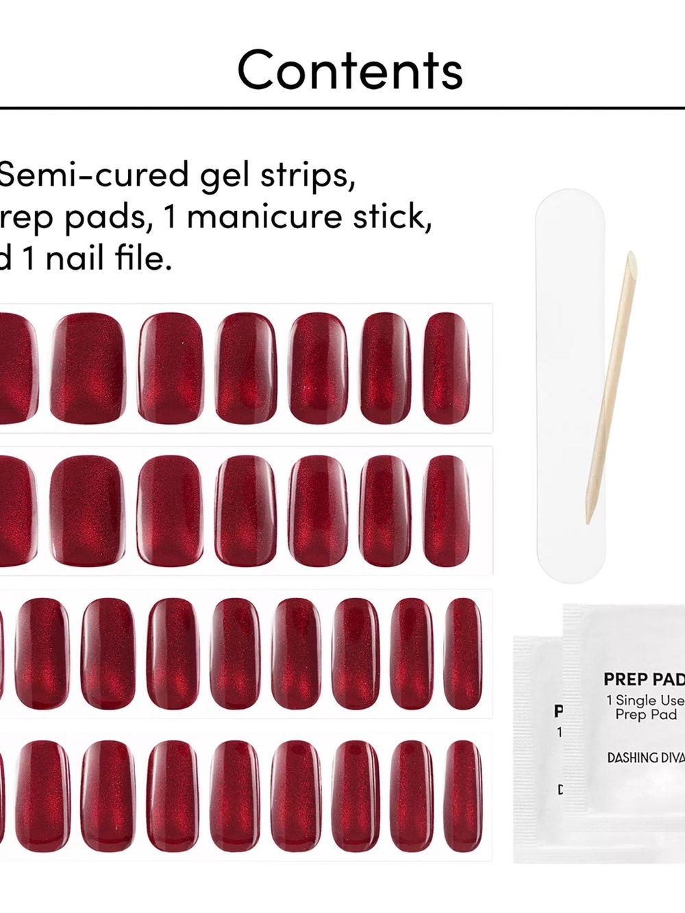 Dashing Diva Glaze Effect Semi-Cured Gel Nail Strips - Ruby Red Apple, NEW - Picture 3 of 7